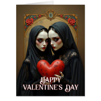 Dark Gothic Lovers with Crimson Heart Card