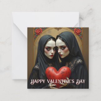 Dark Gothic Lovers with Crimson Heart Note Card