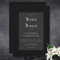 Dark Gothic Minimal Black & Blue Bridal Brunch