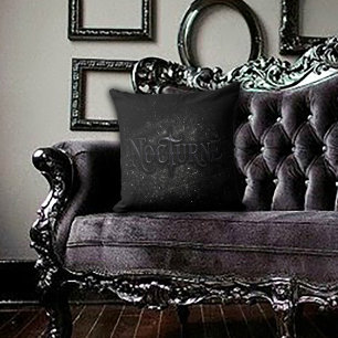 Dark Gothic Nocturne Throw Pillow