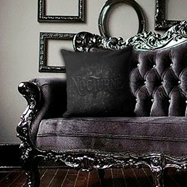 Dark Gothic Nocturne Throw Pillow (Creator Uploaded)
