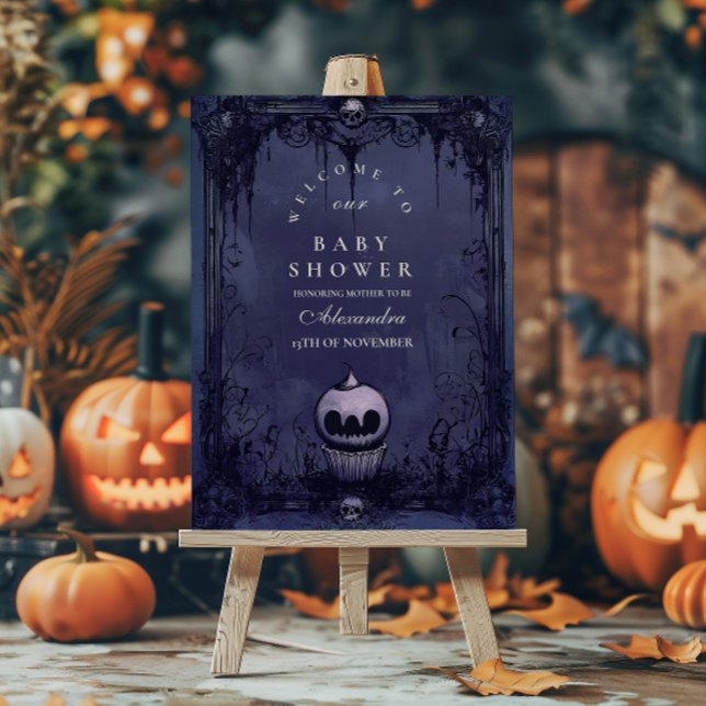 Dark Gothic Purple Halloween Baby Shower Foam Board (Creator Uploaded)