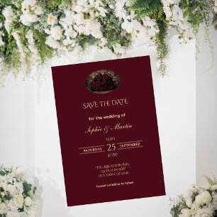 Dark Gothic Romance Burgundy Save the Date