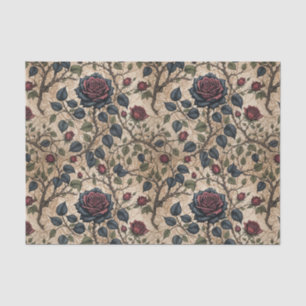 Dark Gothic Rose Decoupage Pattern Tissue Paper