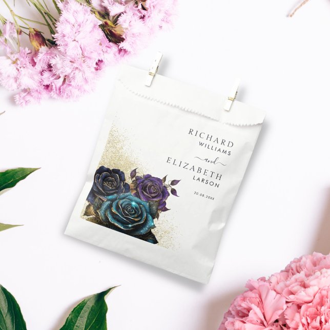 Dark Gothic Rose Glitter Wedding Favor Bag (Creator Uploaded)