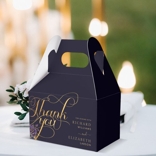 Dark Gothic Rose Glitter Wedding Favor Boxes