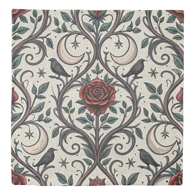 Dark Gothic Rose Pattern (1) Duvet Cover (Front)