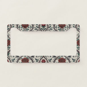 Dark Gothic Rose Pattern (1) License Plate Frame