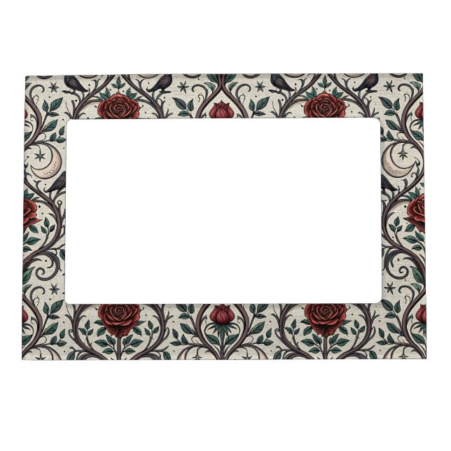 Dark Gothic Rose Pattern (1) Magnetic Frame (Front)