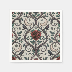 Dark Gothic Rose Pattern (1) Napkins
