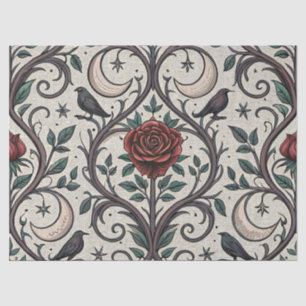 Dark Gothic Rose Pattern (1) Tissue Paper