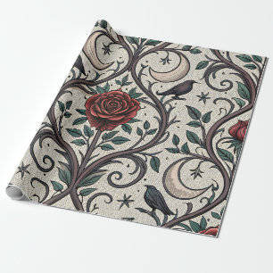 Dark Gothic Rose Pattern (1) Wrapping Paper