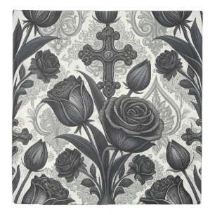 Dark Gothic Rose Pattern (2) Duvet Cover