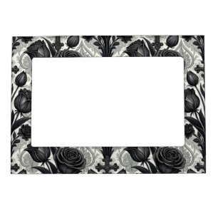 Dark Gothic Rose Pattern (2) Magnetic Frame