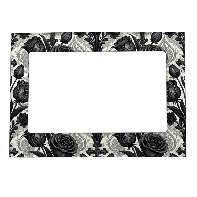Dark Gothic Rose Pattern (2) Magnetic Frame (Front)