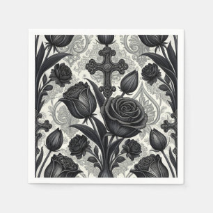 Dark Gothic Rose Pattern (2) Napkins
