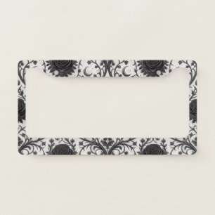 Dark Gothic Rose Pattern (3) License Plate Frame