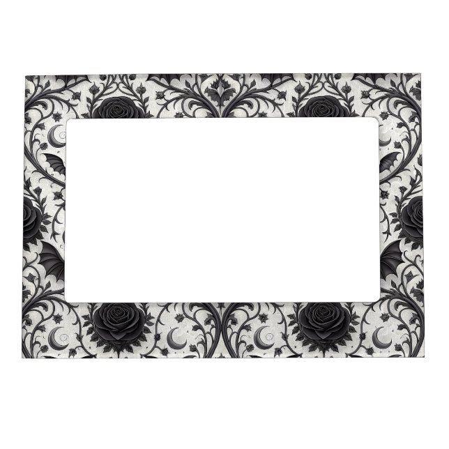 Dark Gothic Rose Pattern (3) Magnetic Frame (Front)
