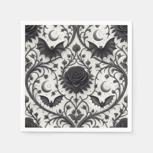 Dark Gothic Rose Pattern (3) Napkins
