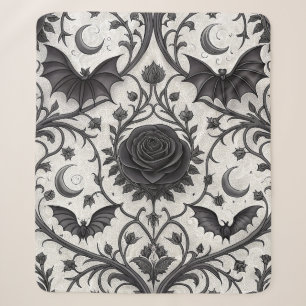 Dark Gothic Rose Pattern (3) Sherpa Blanket