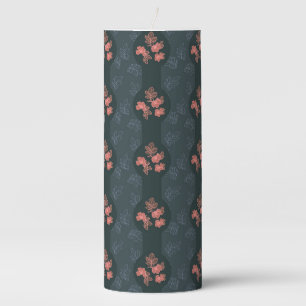 Dark Gothic Rose Pattern Pillar Candle