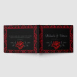 Dark Gothic Rose Wedding Foil Guest Book