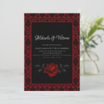 Dark Gothic Rose wedding Invitation