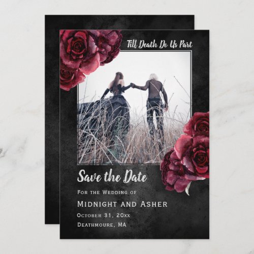 Dark Gothic Roses Save the Date