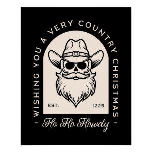 Dark gothic Santa country Christmas aesthetic Poster