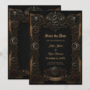 Dark Gothic Save the date invitation