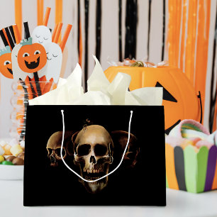 Dark Gothic Skulls Human Black Trio Creature Large Gift Bag