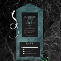 Dark Gothic Teal & Black Vintage Diamond No Dinner