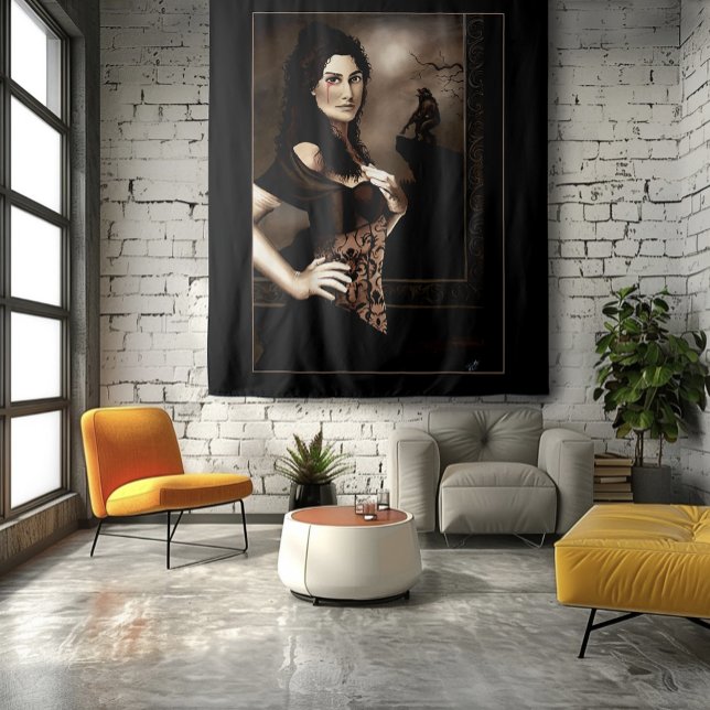 Dark Gothic Vampire Blood Werewolf Love Fantasy Tapestry (Creator Uploaded)
