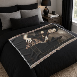 Dark Gothic Vampire Blood Werewolf Love Fantasy Throw Blanket