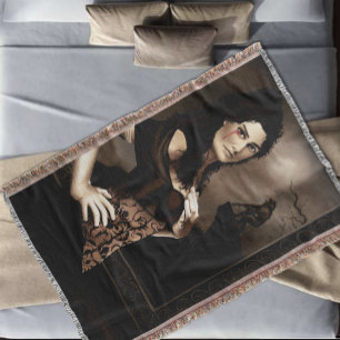Dark Gothic Vampire Blood Werewolf Love Fantasy Throw Blanket