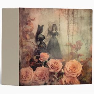 Dark Gothic Victorian Rose Portrait 3 Ring Binder