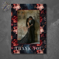 Dark Gothic Vintage Red Pink Floral Photo Wedding