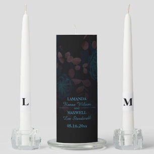 Dark Gothic Wedding Floral Handfasting Unity Candle Set