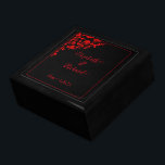 Dark Gothic Wedding Gift Box<br><div class="desc">A dark gothic, romantic wedding design with delicate blood red foliage. Personalize with the bride & groom's names and the date.</div>