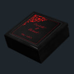 Dark Gothic Wedding Gift Box<br><div class="desc">A dark gothic,  romantic wedding design with delicate blood red foliage. Personalize with the bride & groom's names and the date.</div>