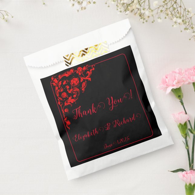 Dark Gothic Wedding "Thank You" Favor Bag (Sealed)