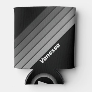 Dark Gradient Rainbow with Name Can Cooler