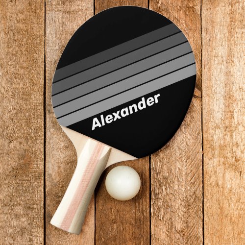 Dark Gradient Rainbow with Name Ping Pong Paddle