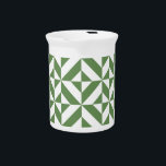 Dark Grass Green Geometric Deco Cube Pattern Drink Pitcher<br><div class="desc">This abstract,  geometric cubed pattern will add vibrance and classic flair to any home or office decor. Always ready for you to personalize with your name and/or your loved one's name,  as well.</div>