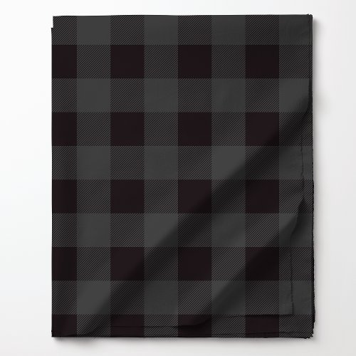 Dark Gray and Black Buffalo Plaid Pattern Fabric