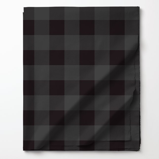 Dark Gray and Black Buffalo Plaid Pattern Fabric (Creator Uploaded)