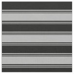 [ Thumbnail: Dark Gray and Black Colored Stripes/Lines Pattern Fabric ]