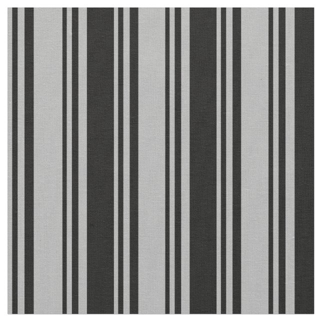 Dark Gray and Black Lined/Striped Pattern Fabric (Close Up)