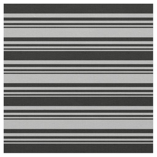 Dark Gray and Black Lines Pattern Fabric