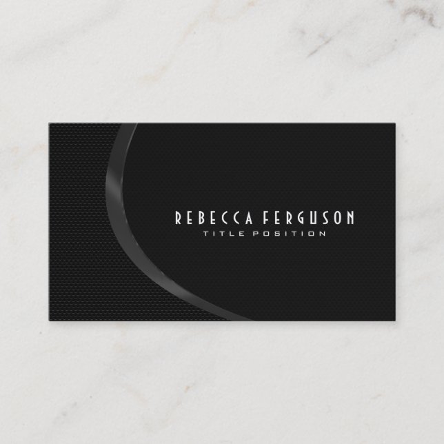 Dark Gray And Black Modern Geometric Design Business Card (Front)
